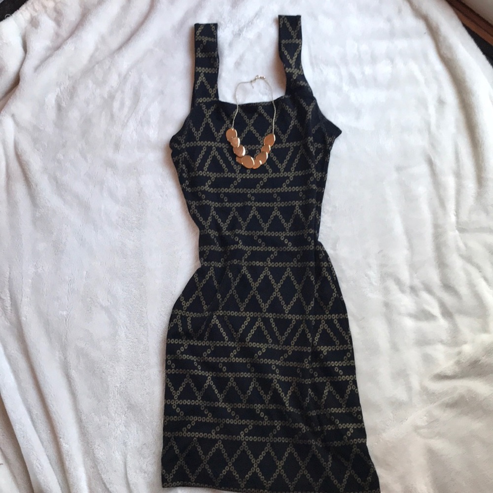 🖤💛black and gold bodycon dress H&M💛🖤